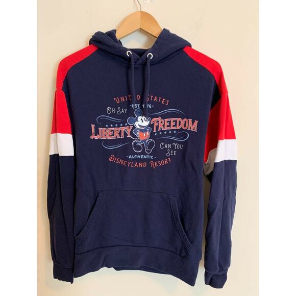 Disney Tops - Disneyland Resort Hooded Sweatshirt Size Small Americana Liberty Freedom Navy